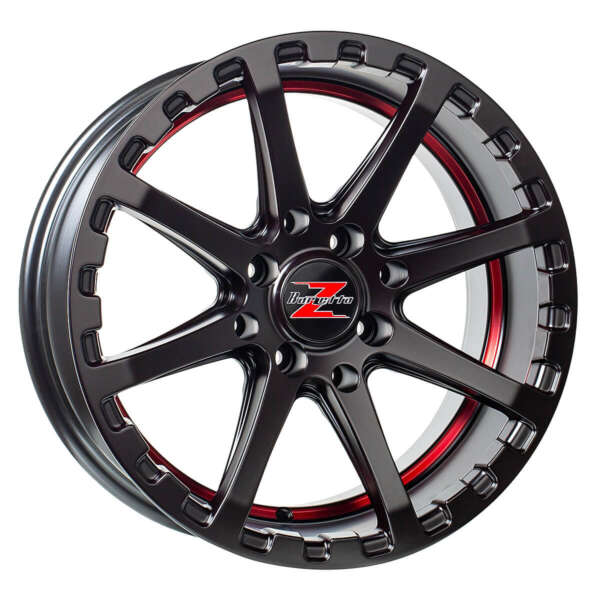 Barzetta ATV Satin Black With Red Stripe 7x14 ET: 10 - 4x110